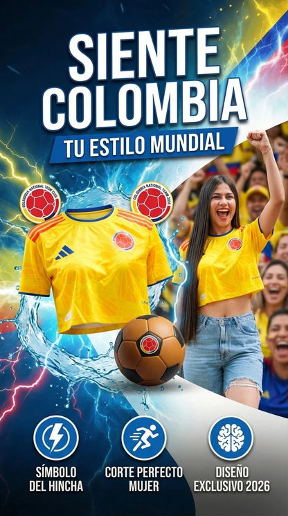 Camisa Ombliguera seleccion Colombia